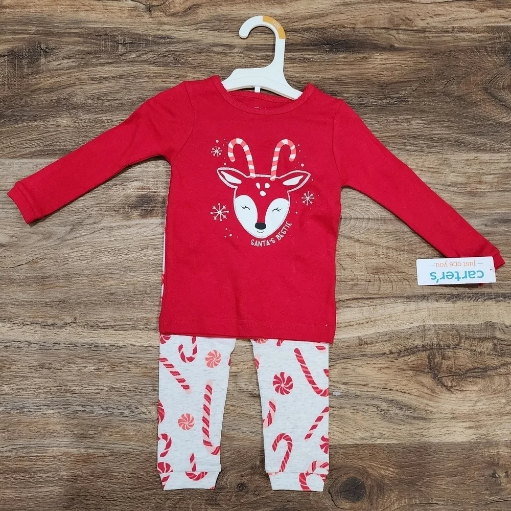 NWT Carter's Reindeer Christmas Tutu Pajama Set